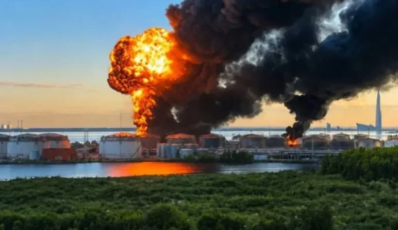Пожежа на НПЗ Ярославля після атаки дронів з великим вибухом і димом
