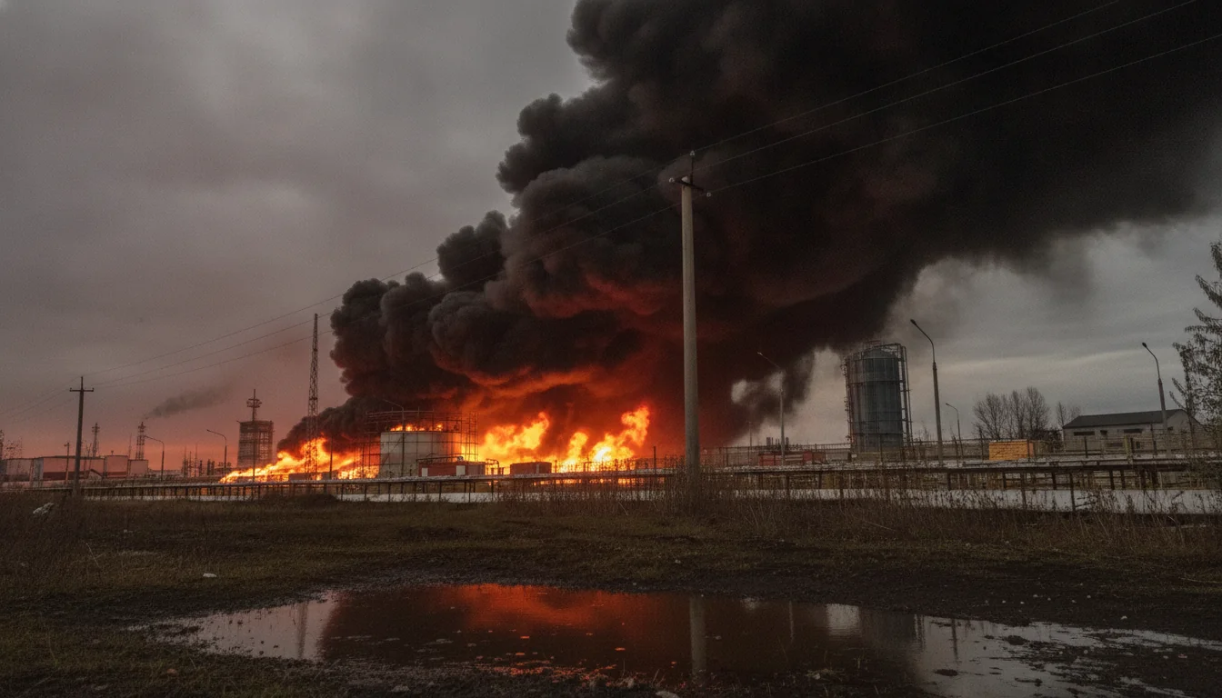 Пожежа на нафтобазі в Ставропольському краї після удару дронів